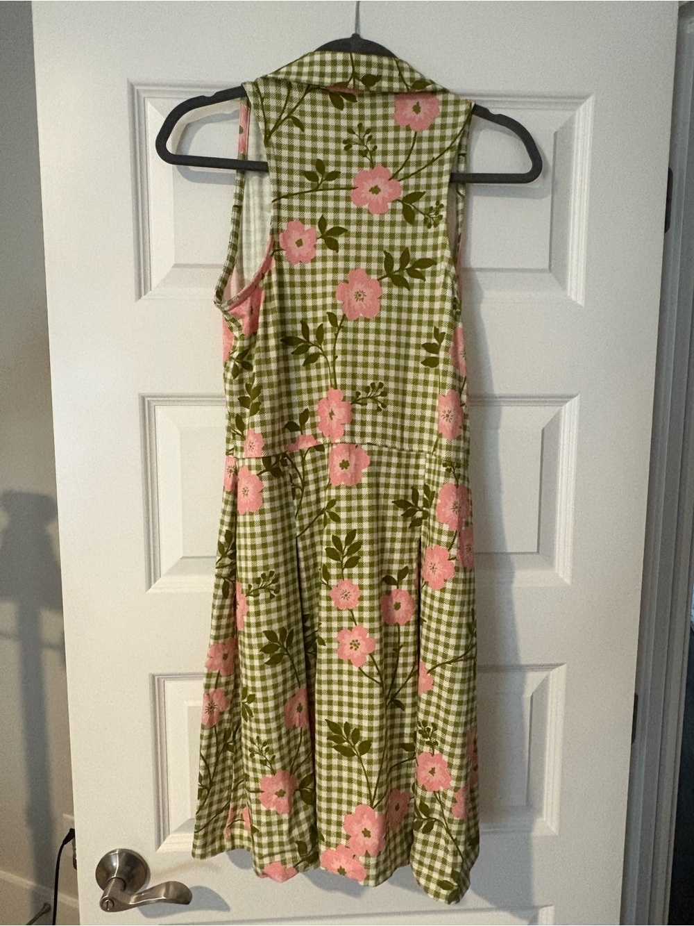 Spartina 449 Green Gingham Dress with Pink Floral Print - Picture 5 of 7